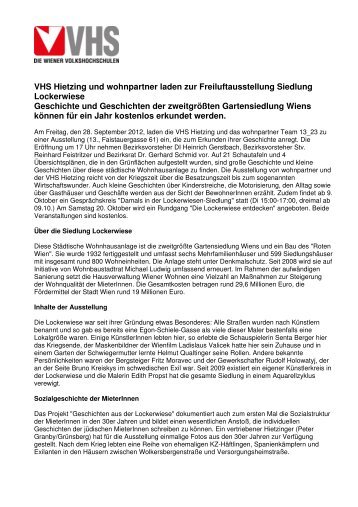 VHS Hietzing und wohnpartner: Freiluftausstellung Lockerwiese