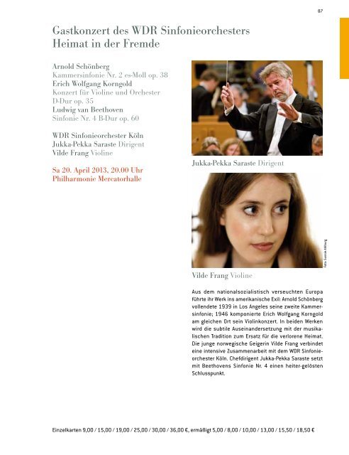 play! Das Jahresmagazin der Duisburger Philharmoniker 2012/2013