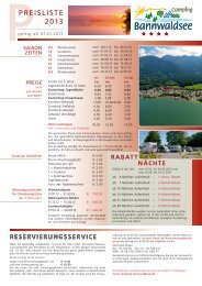 PrEISlIStE 2013 - Camping Bannwaldsee