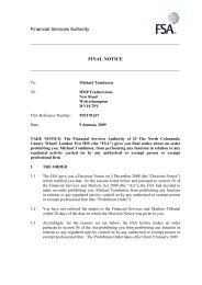 Financial Services Authority FINAL NOTICE