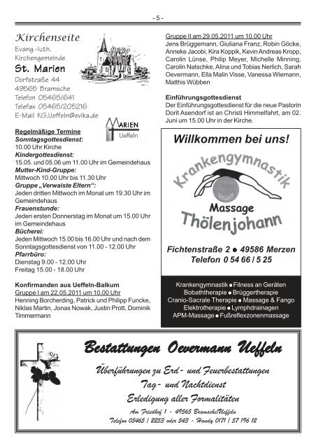 Titelseite 1.pmd - Herzlich willkommen in Ueffeln-Balkum!