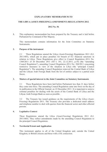 (ASSET-FREEZING) (AMENDMENT) REGULATIONS 2012 No.56