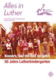 50 Jahre Lutherkindergarten - Zur Luthergemeinde