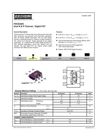 FDC6320C Dual N & P Channel  Digital FET