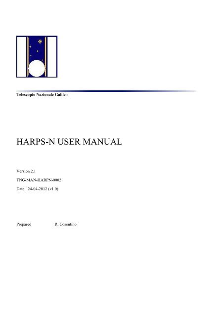 HARPS-N USER MANUAL