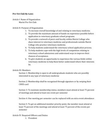 Club ByLaws (PDF) - Marist Clubs and Organizations - Marist College