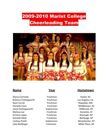 2009-2010 Marist College Cheerleading Team