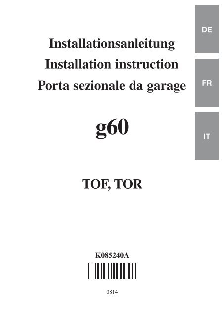 Porta sezionale da garage DE g60 TOF, TOR K085240A - Normstahl