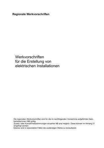 Regionale Werkvorschriften AG - WV 05 - RTB