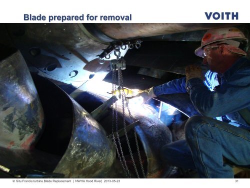 In Situ Francis Turbine Blade Replacement due to Gross Cavitation