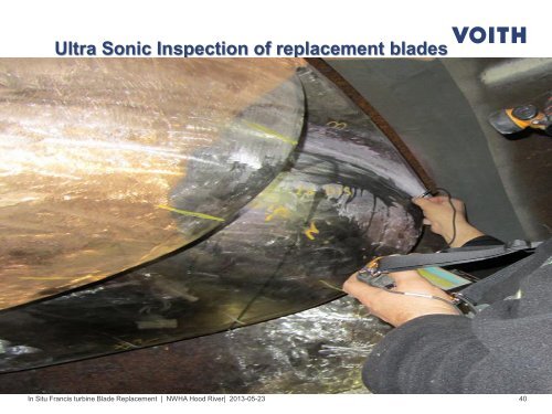 In Situ Francis Turbine Blade Replacement due to Gross Cavitation