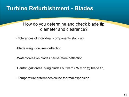 Turbine Refurbishment