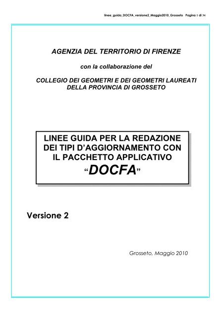 Linee Guida Docfa V2 Maggio2010 Pdf Collegio Dei Geometri