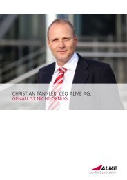 Christian tännler, CeO alme aG. Genau ist niCht GenuG.