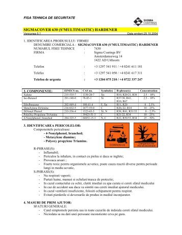 SIGMACOVER 630 (S’MULTIMASTIC) HARDENER