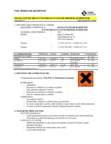 SIGMACOVER 280 (S’UNIVERSAL/S’COVER PRIMER) HARDENER