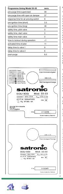SATRONIC - Control boxes for oil burners