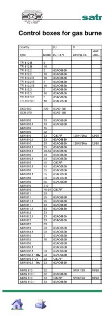 SATRONIC - Control boxes for oil burners
