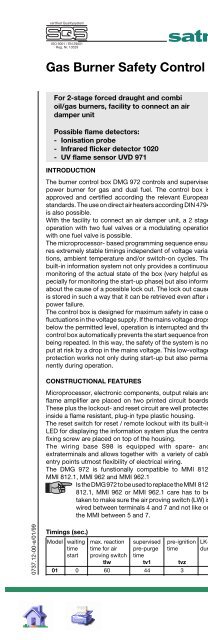 SATRONIC - Control boxes for oil burners