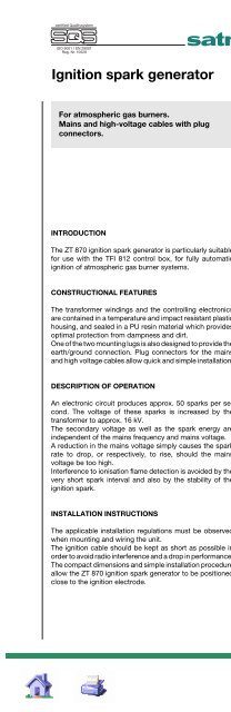 SATRONIC - Control boxes for oil burners