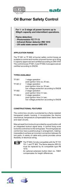 SATRONIC - Control boxes for oil burners
