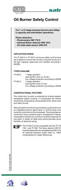 SATRONIC - Control boxes for oil burners