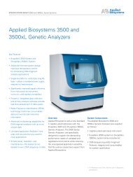 Applied Biosystems 3500 and 3500xL Genetic Analyzers
