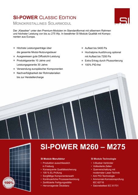 SI-POWER M260 – M275