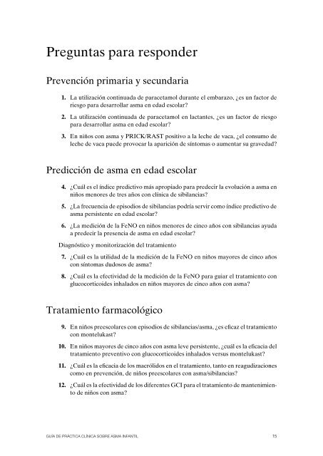 Guía de Práctica Clínica sobre Asma Infantil