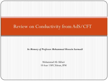 Review on Conductivity from AdS/CFT