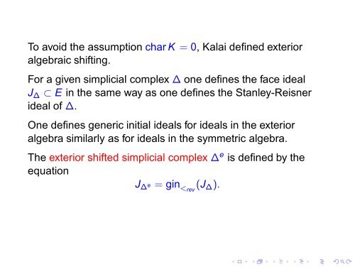 Generic Initial Ideals Lecture 5