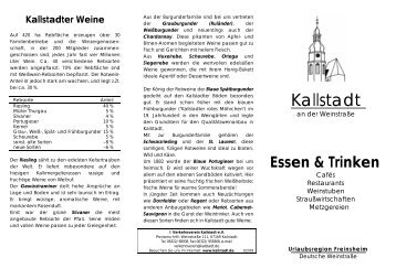 Essen & Trinken - in Kallstadt