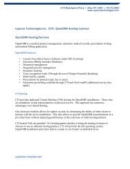 Capraro Technologies Inc (CTI) OpenEMR Hosting Contract OpenEMR Hosting/Services