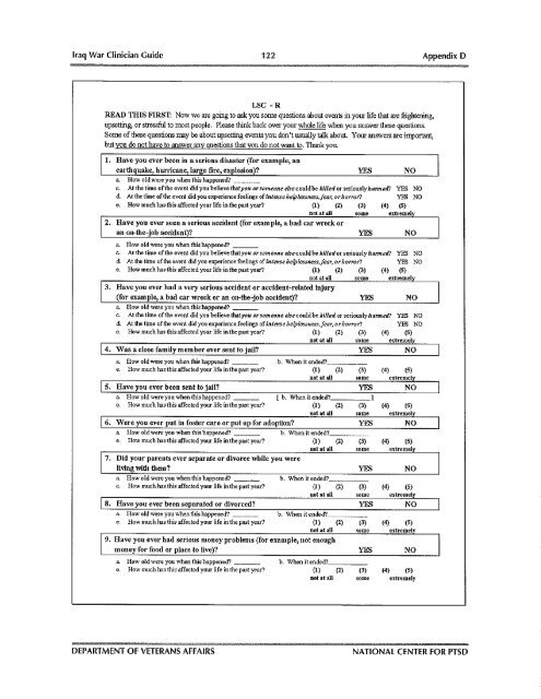 IRAQ WAR CLINICIAN GUIDE