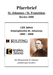 Pfarrbrief St. Johannes / St. Franziskus Herbst 2008 125 Jahre ...