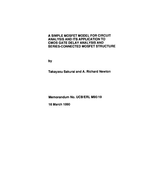 simple mosfet model for circuit - Electrical Engineering & Computer ...