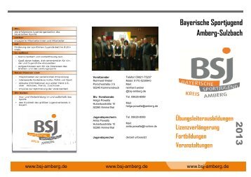 BSJ Flyer Amberg-Sulzbach 2013 - Bayerische Sportjugend