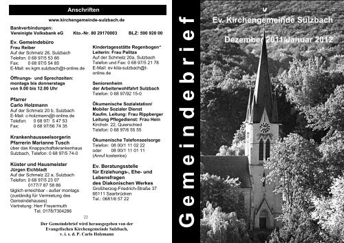 Praktikantin 02.01. - 04.01.2012 - Kirchengemeinde Sulzbach