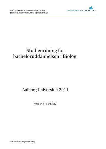 Studieordning for Biologi - School of Engineering and Science ...