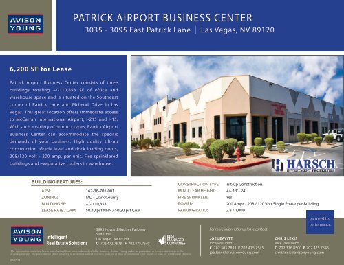 PATRICK AIRPORT BUSINESS CENTER