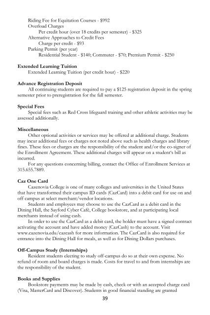 Cazenovia College 2012-2013 Academic Catalog