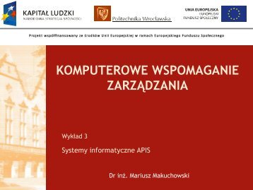 KOMPUTEROWE WSPOMAGANIE ZARZĄDZANIA