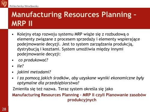 KOMPUTEROWE WSPOMAGANIE ZARZĄDZANIA