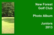 2013 - New Forest Golf Club