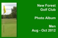 New Forest Golf Club Photo Album Men Aug - Oct 2012