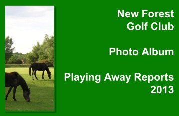 2013 - New Forest Golf Club