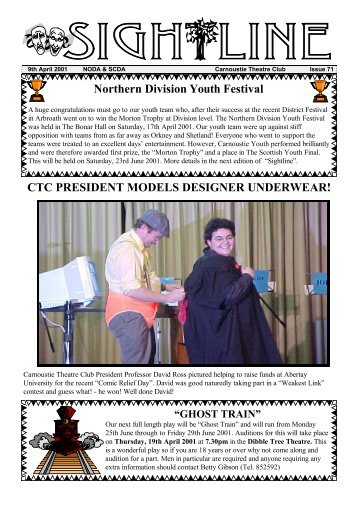 Northern Division Youth Festival CTC PRESIDENT MODELS DESIGNER UNDERWEAR!