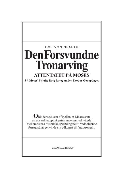DEN FORSVUNDNE TRONARVING - Ove von Spaeth - Visdomsnettet