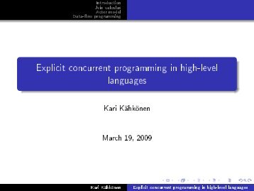Explicit concurrent programming in high-level languages