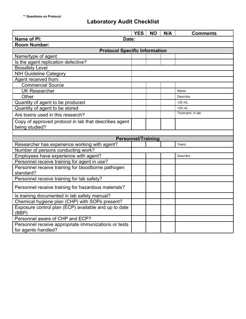 iso 22716 audit checklist